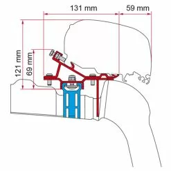 Fiamma F65/F80s Awning Adapter Kit VW Crafter With Roof Rail 2017 Onwards