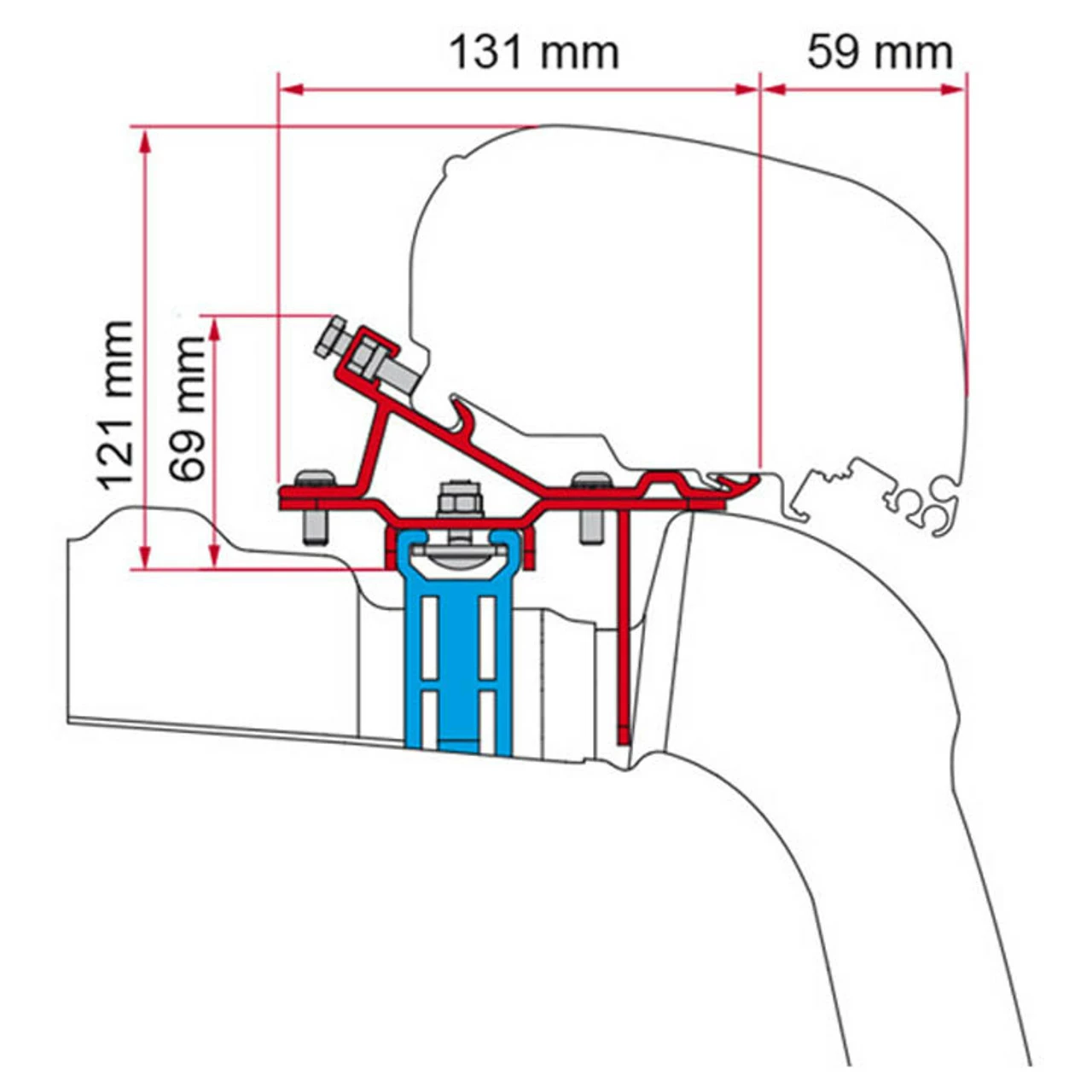 Fiamma F65/F80s Awning Adapter Kit VW Crafter With Roof Rail 2017 Onwards 3 Fiamma F65/F80s Awning Adapter Kit VW Crafter With Roof Rail 2017 Onwards