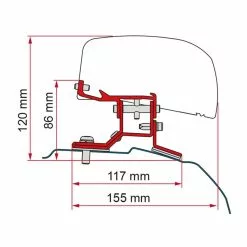 Fiamma F40 VAN Awning Adapter Bracket For Ford Custom L1 & L2 Campervan -Kitchen & Bathroom Equipment Shop F40 CustomB 82003.1675172805