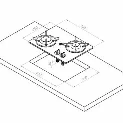 Navy Load Built In Glass Hob Double Burner NL.20001 8 Navy Load Built In Glass Hob Double Burner NL.20001 -Kitchen & Bathroom Equipment Shop NL.20001 D 87740.1676216882