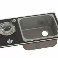Navy Load Glass Built-In Single Burner Hob And Sink NL.20014
