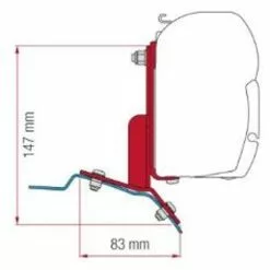 Fiamma F45 Adapter Bracket For Ford Transit Custom
