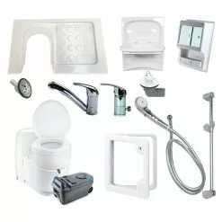 JLS Shower And Bathroom Kit - Toilet, Shower, Sink And Tray Kit For Campervan Conversions