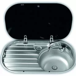 Dometic-Smev VA8306R Caravan Motorhome Sink With Glass Lid