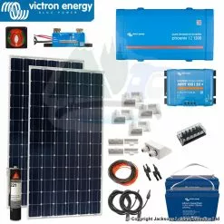 Victron Energy Victron Solar Kit 350W Solar Panels With LiFePO4 Batteries, Pure Sinewave Inverter, Charger And Fittings Kit-12